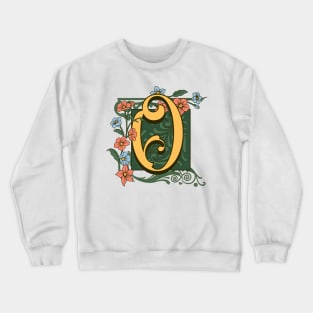 Art Nouveau Letter O, Ornamental Letter O, Art Deco Crewneck Sweatshirt